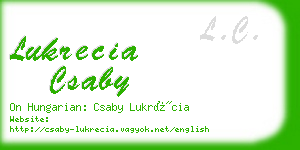 lukrecia csaby business card